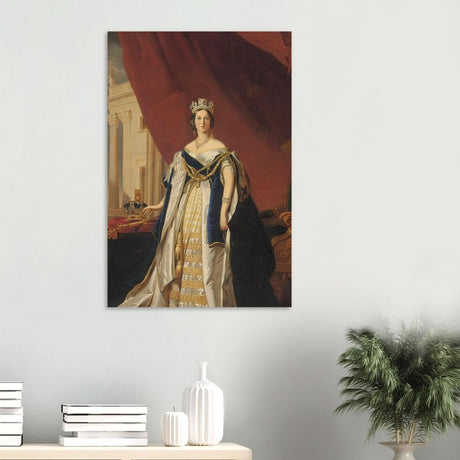 Portrait of Queen Victoria in Coronation Robes by Franz Xaver Winterhalte Vintage Wall Art - Wood Prints - 60x90 cm / 24x36″ - 10 mm