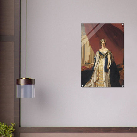 Portrait of Queen Victoria in Coronation Robes by Franz Xaver Winterhalte Vintage Wall Art - Acrylic Print - 60x90 cm / 24x36″ - 