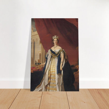 Portrait of Queen Victoria in Coronation Robes by Franz Xaver Winterhalte Vintage Wall Art - Brushed Aluminum Print - 40x60 cm / 16x24″ - 