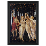Primavera by Sandro Botticelli | Vintage wall art print - 30x45 cm / 12x18″ - Framed Canvas - Black frame