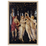 Primavera by Sandro Botticelli | Vintage wall art print - 50x75 cm / 20x30″ - Framed Canvas - Wood frame