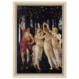 Primavera by Sandro Botticelli | Vintage wall art print - 30x45 cm / 12x18″ - Framed Canvas - Wood frame