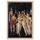 Primavera by Sandro Botticelli | Vintage wall art print - 40x60 cm / 16x24″ - Framed Canvas - Wood frame