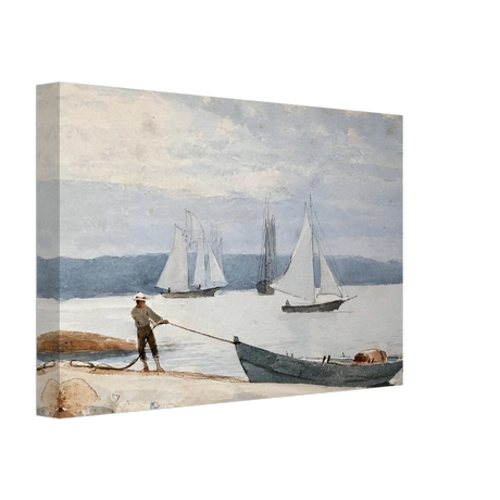 Pulling the Dory – Maritime Vintage Wall Art Print | Winslow Homer - Canvas - 20x30 cm / 8x12″ - 