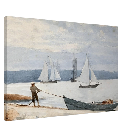 Pulling the Dory – Maritime Vintage Wall Art Print | Winslow Homer - Canvas - 60x90 cm / 24x36″ - 