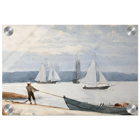Pulling the Dory – Maritime Vintage Wall Art Print | Winslow Homer - Acrylic Print - 20x30 cm / 8x12″ - 