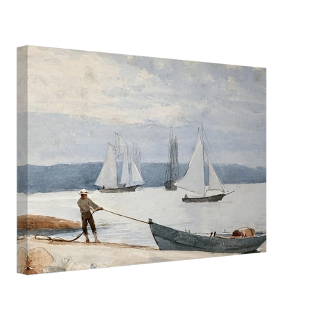 Pulling the Dory – Maritime Vintage Wall Art Print | Winslow Homer - Canvas - 30x45 cm / 12x18″ - 