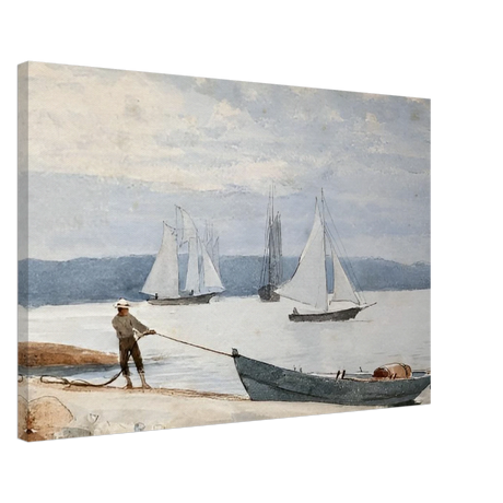 Pulling the Dory – Maritime Vintage Wall Art Print | Winslow Homer - Canvas - 50x75 cm / 20x30″ - 