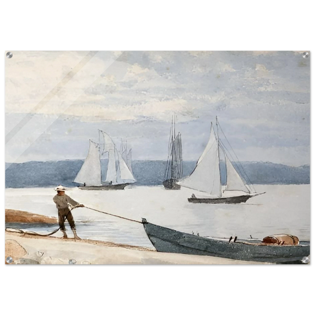 Pulling the Dory – Maritime Vintage Wall Art Print | Winslow Homer - Acrylic Print - 70x100 cm / 28x40″ - 