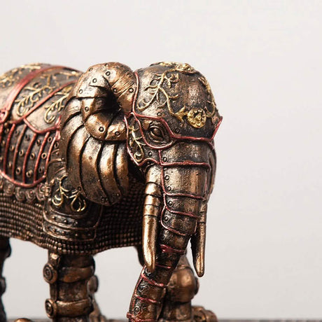 Punk Whale Ship Steampunk Statue Tabletop Decoration Object Accessories - Elephant - 