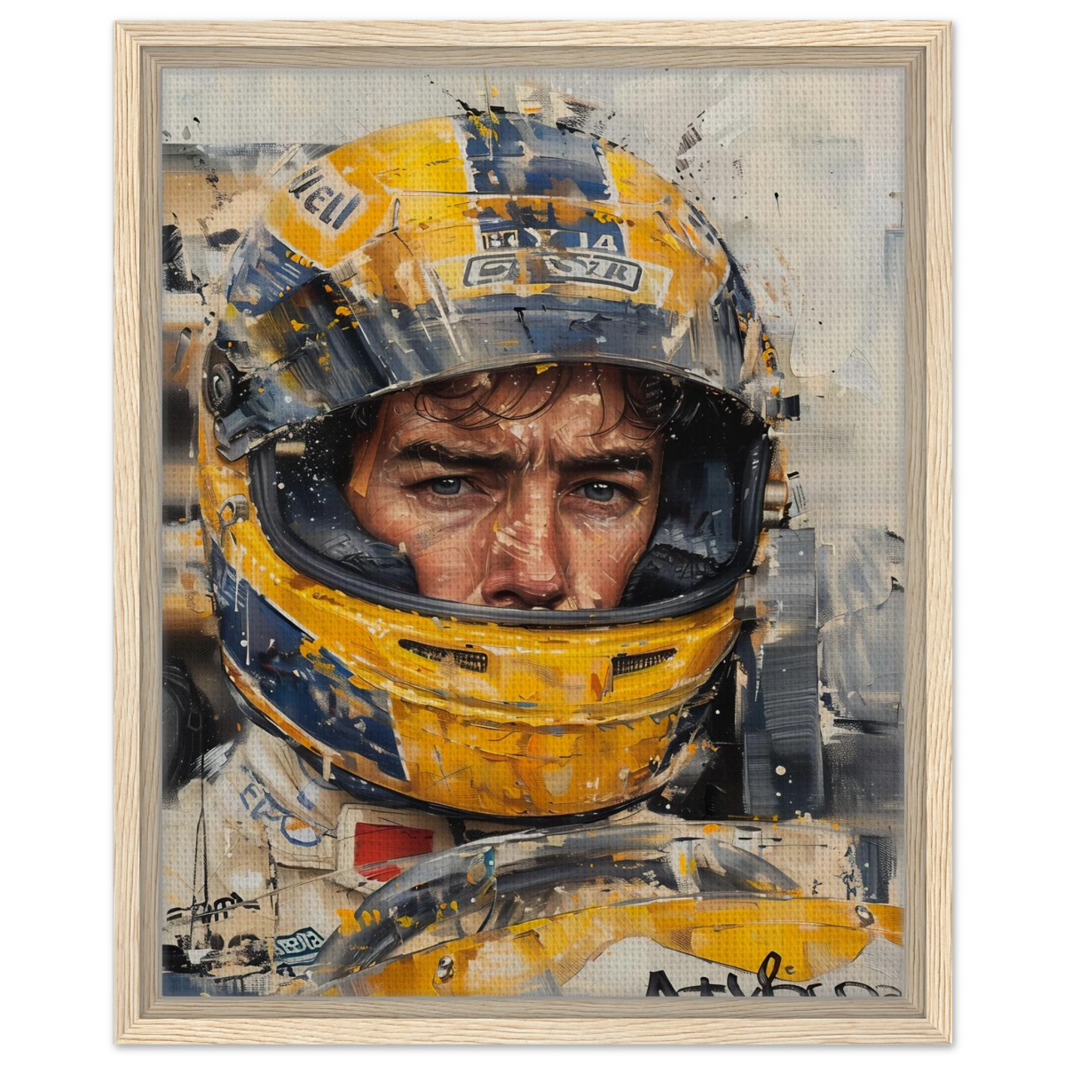 Racing Legend – The Spirit of Speed & Determination | Racing collection wall art print - Framed Canvas - 40x50 cm / 16x20″ - Wood frame