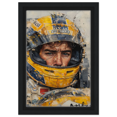 Racing Legend – The Spirit of Speed & Determination | Racing collection wall art print - Framed Canvas - 20x30 cm / 8x12″ - Black frame
