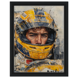 Racing Legend – The Spirit of Speed & Determination | Racing collection wall art print - Framed Canvas - 30x40 cm / 12x16″ - Black frame