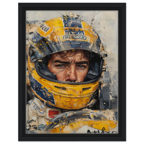 Racing Legend – The Spirit of Speed & Determination | Racing collection wall art print - Framed Canvas - 30x40 cm / 12x16″ - Black frame