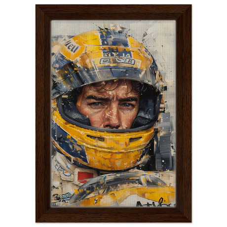 Racing Legend – The Spirit of Speed & Determination | Racing collection wall art print - Framed Canvas - 20x30 cm / 8x12″ - Dark wood frame