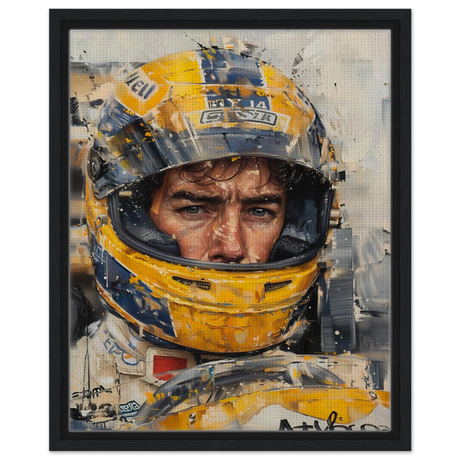 Racing Legend – The Spirit of Speed & Determination | Racing collection wall art print - Framed Canvas - 40x50 cm / 16x20″ - Black frame