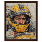 Racing Legend – The Spirit of Speed & Determination | Racing collection wall art print - Framed Canvas - 40x50 cm / 16x20″ - Dark wood frame