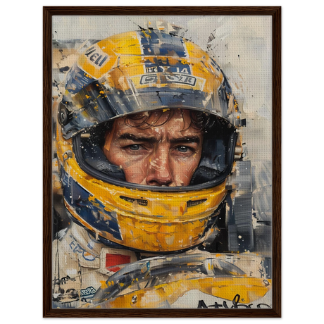 Racing Legend – The Spirit of Speed & Determination | Racing collection wall art print - Framed Canvas - 60x80 cm / 24x32″ - Dark wood frame