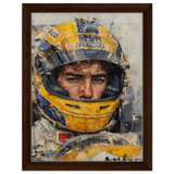Racing Legend – The Spirit of Speed & Determination | Racing collection wall art print - Framed Canvas - 30x40 cm / 12x16″ - Dark wood frame