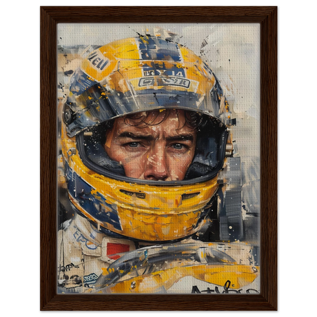 Racing Legend – The Spirit of Speed & Determination | Racing collection wall art print - Framed Canvas - 30x40 cm / 12x16″ - Dark wood frame