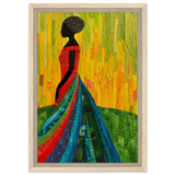 Radiant Silhouette – Afrocentric Collage Wall Art Print - Framed Canvas - 30x45 cm / 12x18″ - Wood frame