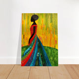Radiant Silhouette – Afrocentric Collage Wall Art Print - Brushed Aluminum Print - 70x100 cm / 28x40″ - 