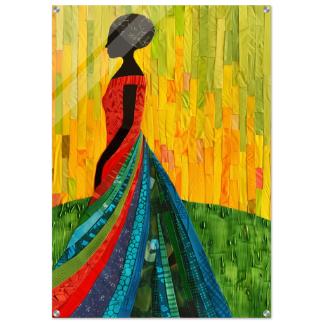 Radiant Silhouette – Afrocentric Collage Wall Art Print - Acrylic Print - 70x100 cm / 28x40″ - 