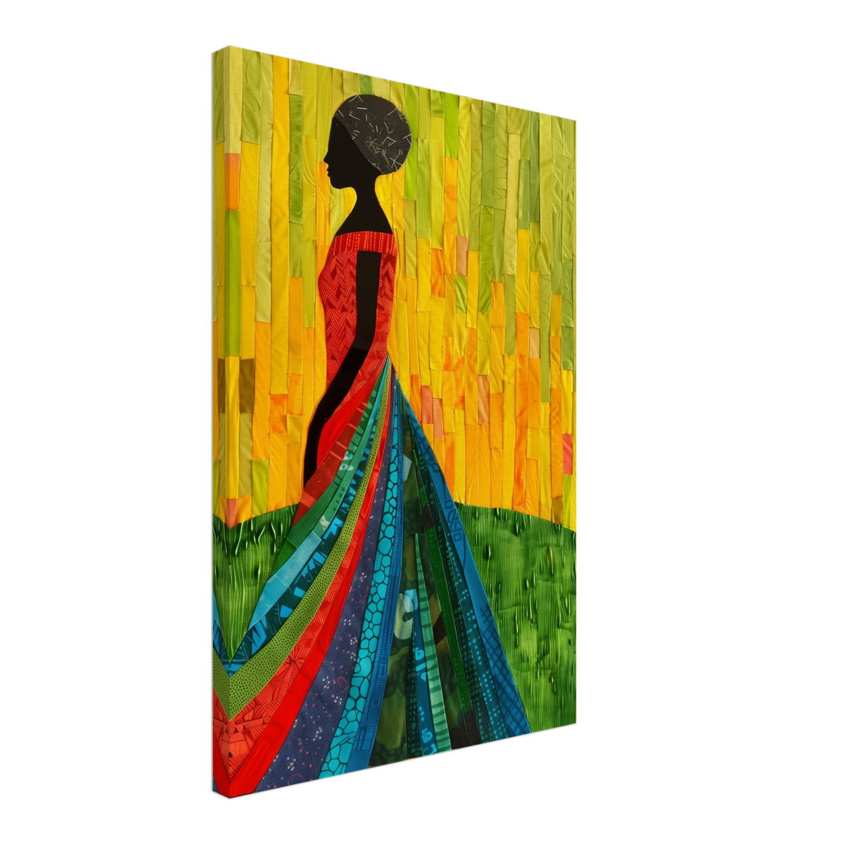 Radiant Silhouette – Afrocentric Collage Wall Art Print - Canvas - 40x60 cm / 16x24″ - 