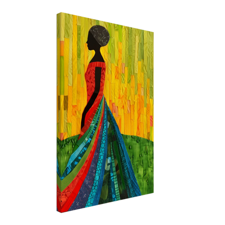 Radiant Silhouette – Afrocentric Collage Wall Art Print - Canvas - 40x60 cm / 16x24″ - 