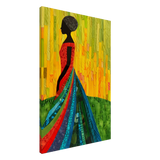 Radiant Silhouette – Afrocentric Collage Wall Art Print - Canvas - 60x90 cm / 24x36″ - 