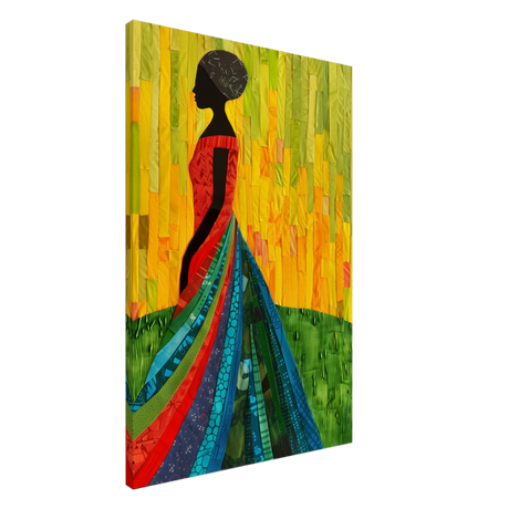 Radiant Silhouette – Afrocentric Collage Wall Art Print - Canvas - 60x90 cm / 24x36″ - 
