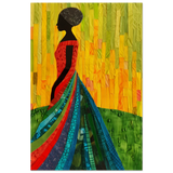 Radiant Silhouette – Afrocentric Collage Wall Art Print - Wood Prints - 50x75 cm / 20x30″ - 