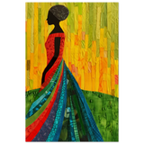 Radiant Silhouette – Afrocentric Collage Wall Art Print - Wood Prints - 20x30 cm / 8x12″ - 