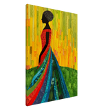 Radiant Silhouette – Afrocentric Collage Wall Art Print - Canvas - 70x100 cm / 28x40″ - 
