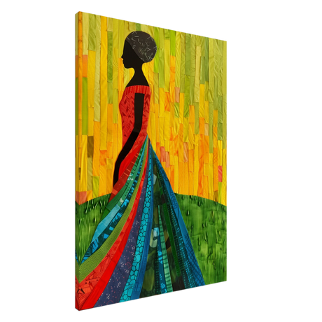 Radiant Silhouette – Afrocentric Collage Wall Art Print - Canvas - 70x100 cm / 28x40″ - 
