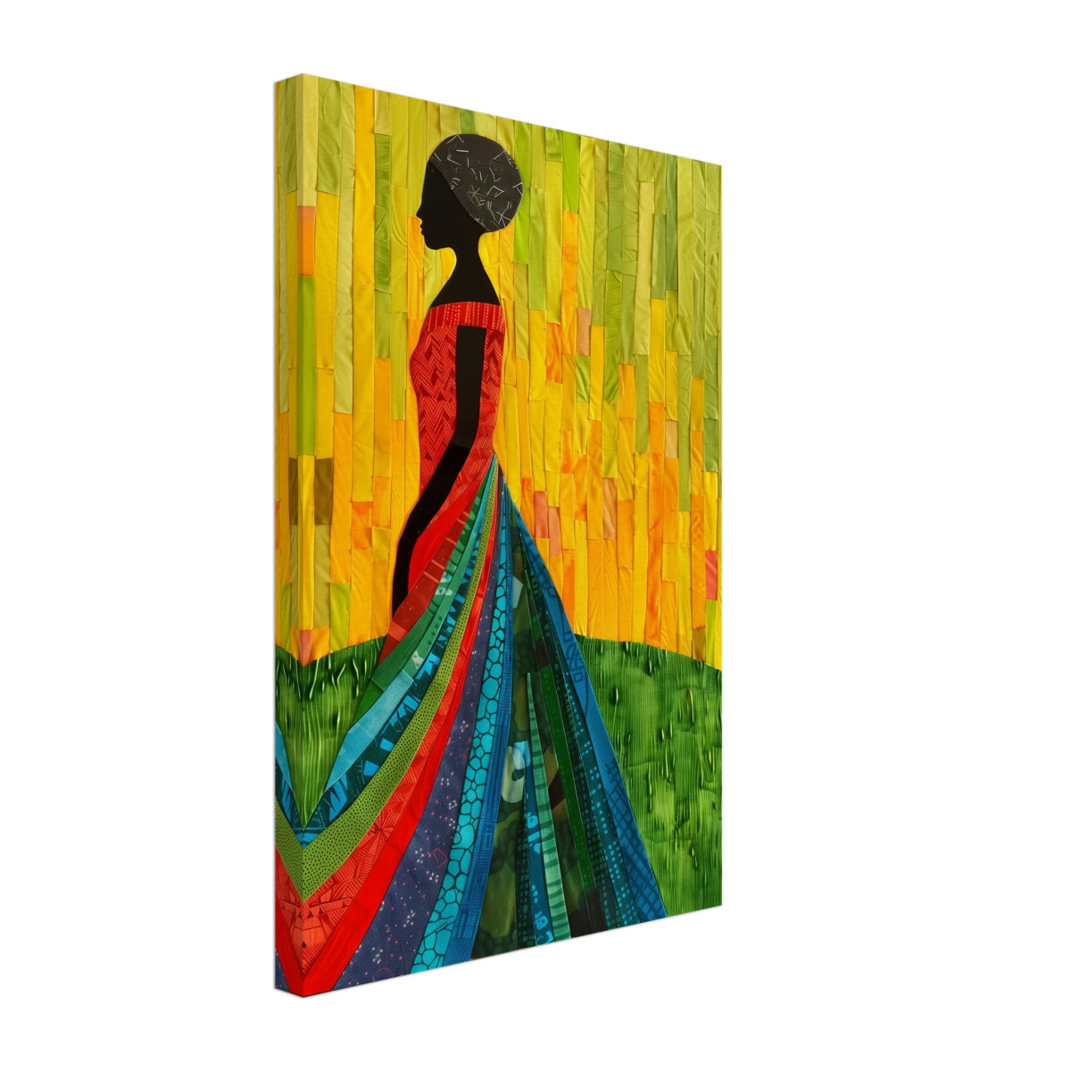 Radiant Silhouette – Afrocentric Collage Wall Art Print - Canvas - 30x45 cm / 12x18″ - 