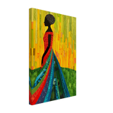 Radiant Silhouette – Afrocentric Collage Wall Art Print - Canvas - 30x45 cm / 12x18″ - 