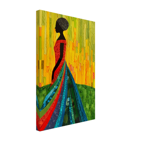 Radiant Silhouette – Afrocentric Collage Wall Art Print - Canvas - 30x45 cm / 12x18″ - 