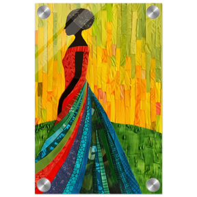 Radiant Silhouette – Afrocentric Collage Wall Art Print - Acrylic Print - 20x30 cm / 8x12″ - 