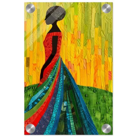 Radiant Silhouette – Afrocentric Collage Wall Art Print - Acrylic Print - 20x30 cm / 8x12″ - 