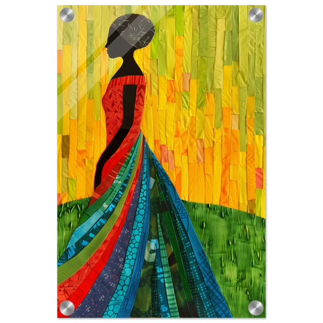 Radiant Silhouette – Afrocentric Collage Wall Art Print - Acrylic Print - 30x45 cm / 12x18″ - 