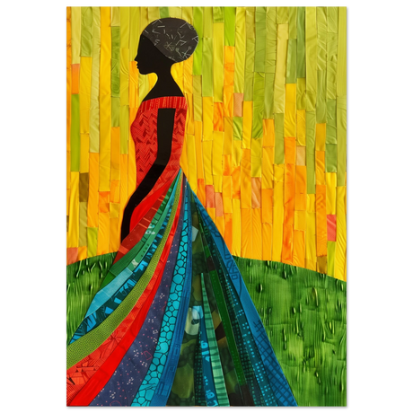 Radiant Silhouette – Afrocentric Collage Wall Art Print - Fine Art Poster - 70x100 cm / 28x40″ - 