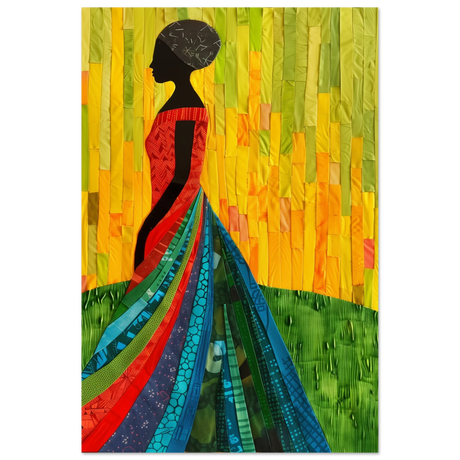 Radiant Silhouette – Afrocentric Collage Wall Art Print - Fine Art Poster - 40x60 cm / 16x24″ - 