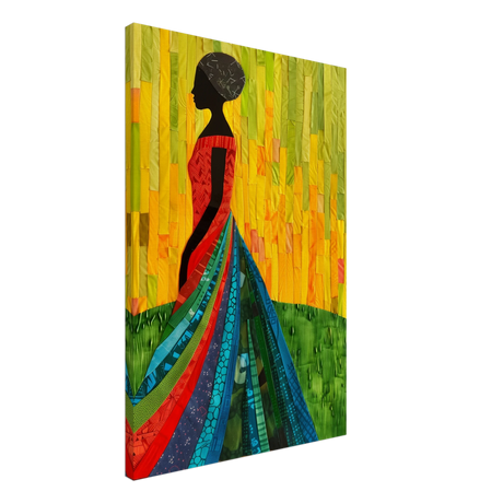 Radiant Silhouette – Afrocentric Collage Wall Art Print - Canvas - 50x75 cm / 20x30″ - 