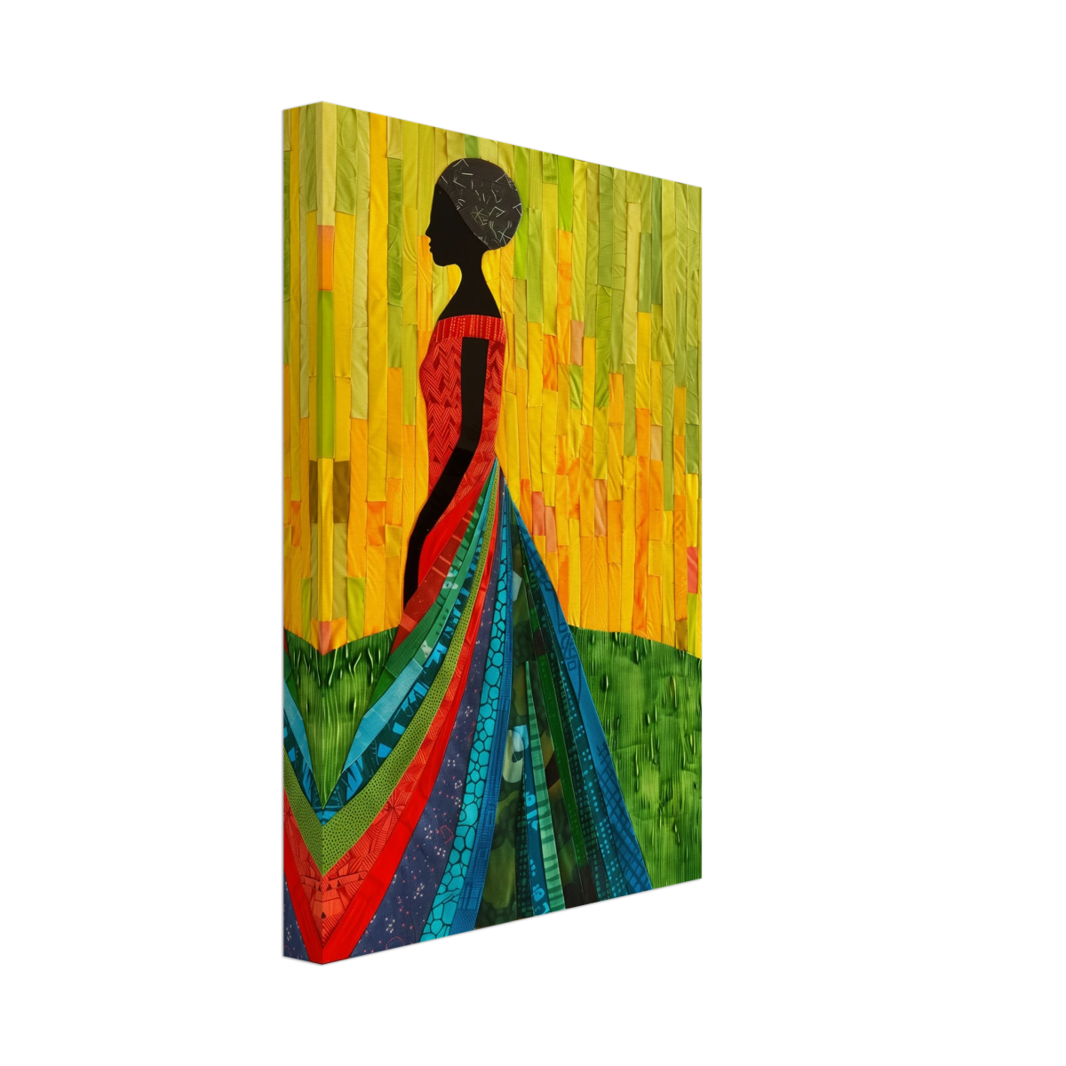 Radiant Silhouette – Afrocentric Collage Wall Art Print - Canvas - 20x30 cm / 8x12″ - 