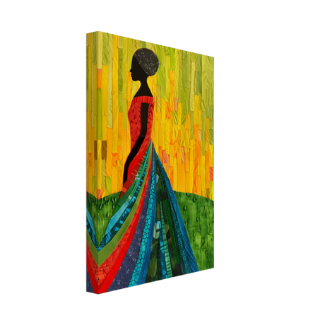 Radiant Silhouette – Afrocentric Collage Wall Art Print - Canvas - 20x30 cm / 8x12″ - 
