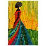 Radiant Silhouette – Afrocentric Collage Wall Art Print - Wood Prints - 30x45 cm / 12x18″ - 