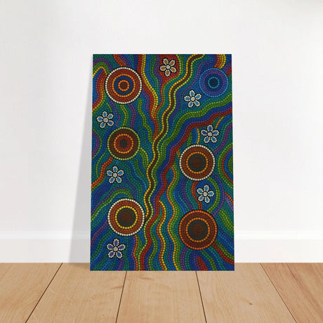 Rainbow Dreaming Aboriginal Wall Art Print - Brushed Aluminum Print - 20x30 cm / 8x12″ - 