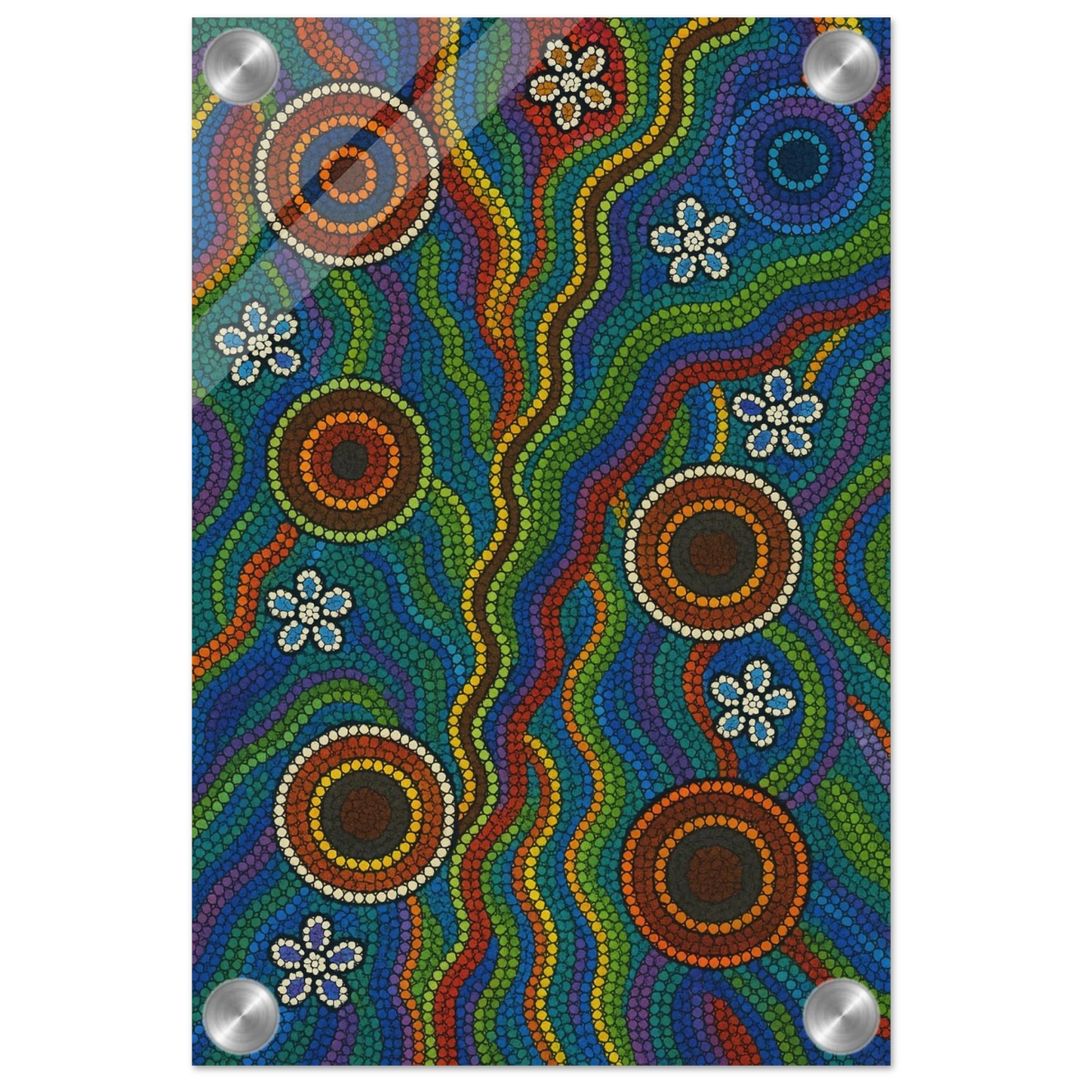 Rainbow Dreaming Aboriginal Wall Art Print - Acrylic Print - 20x30 cm / 8x12″ - 