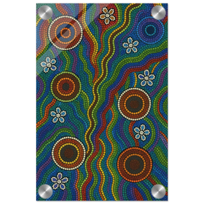 Rainbow Dreaming Aboriginal Wall Art Print - Acrylic Print - 20x30 cm / 8x12″ - 